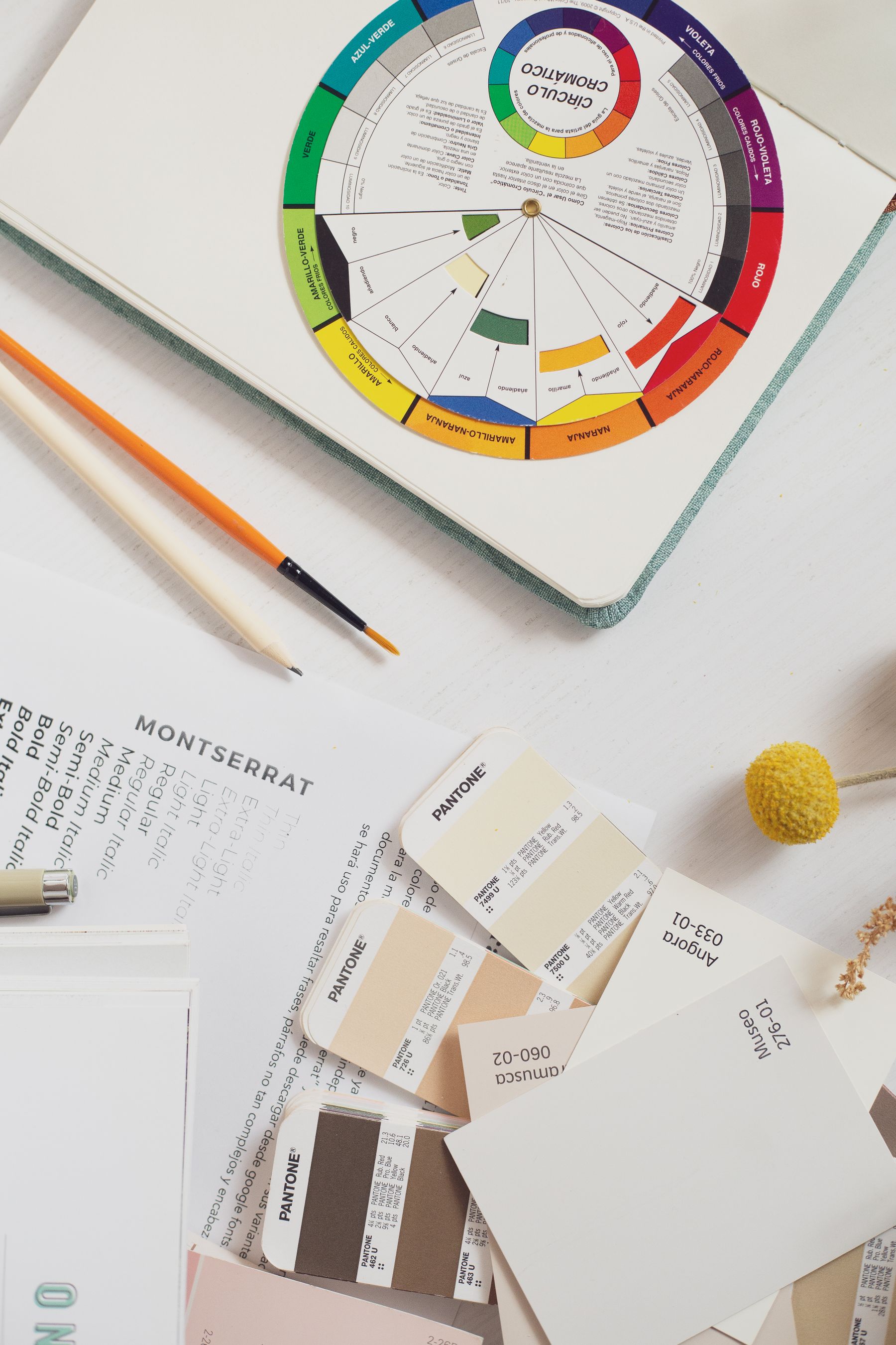 Colour palette, typography and visual planning tools